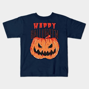 Creepy Halloween Pumkin bloody pumpkin Kids T-Shirt